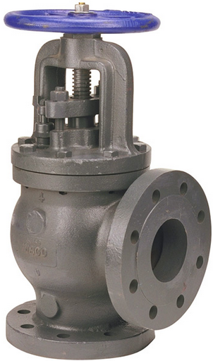 Angle Valve – Steam Stop-Check, Cast Iron
