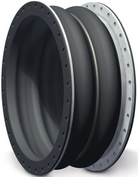 Universal expansion joint with two arches